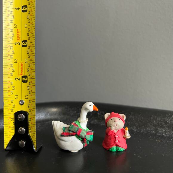 Vintage Hallmark Merry Miniature Christmas Goose and Mouse - Picture 2 of 8